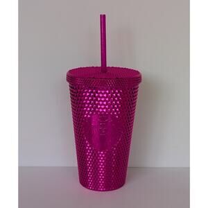 Starbucks Tumbler 2022 Christmas Pink Sangria 16oz Studded Cup